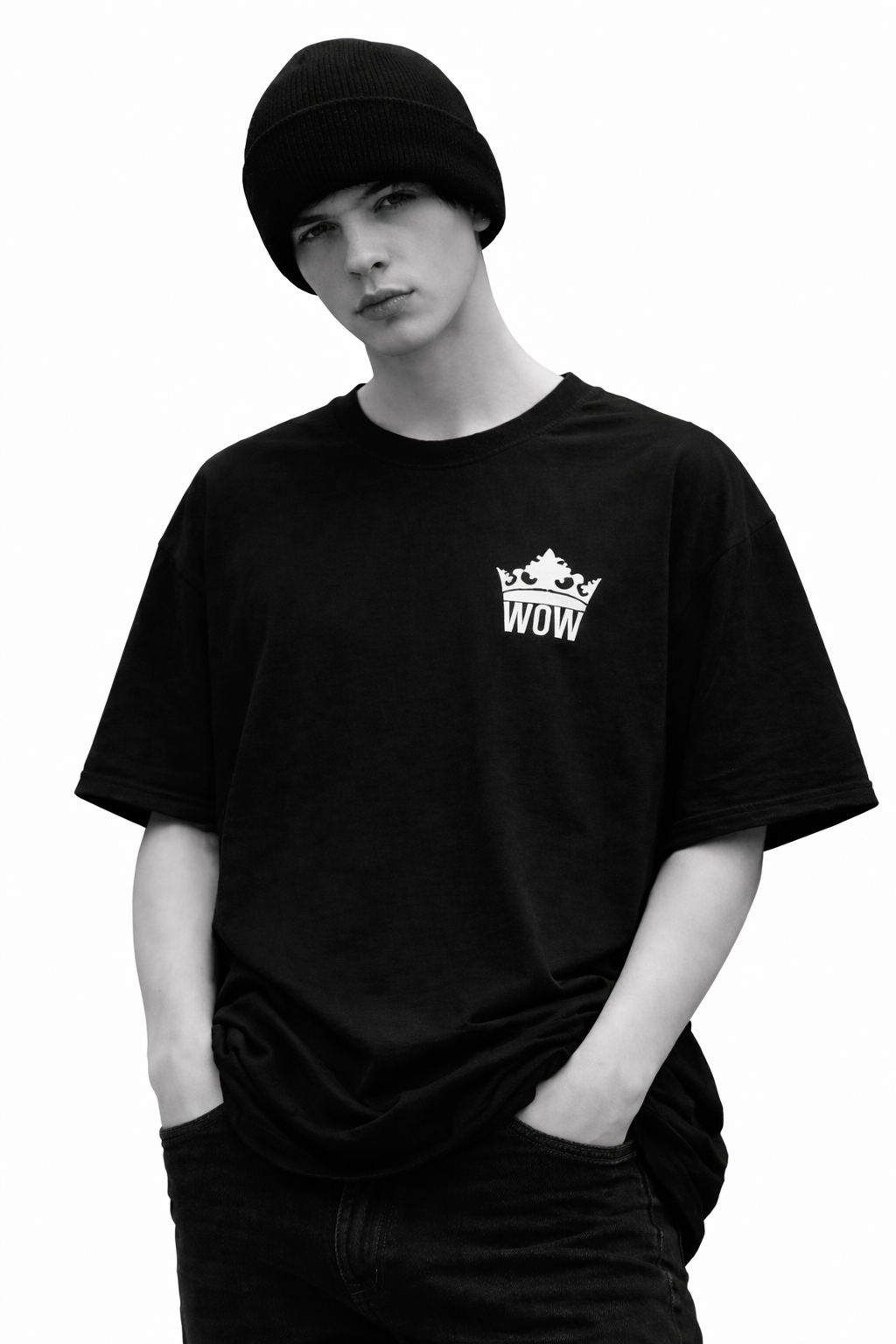 WOW FABRICK - Tricou oversize Urban Negru  / Identity collection